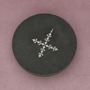 sterling silver cz milgrain cross pendant